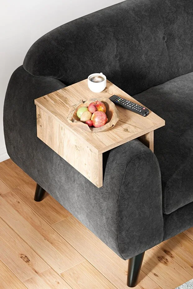 Kls Ayarlanabilir Koltuk Sehpası Yan Sehpa- Çam